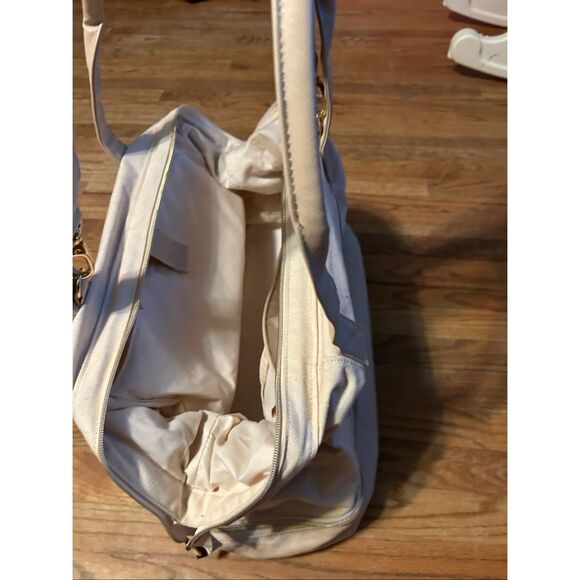 Members Mark Sam's weekender bag gold zippers cream color - Picture 2 of 11